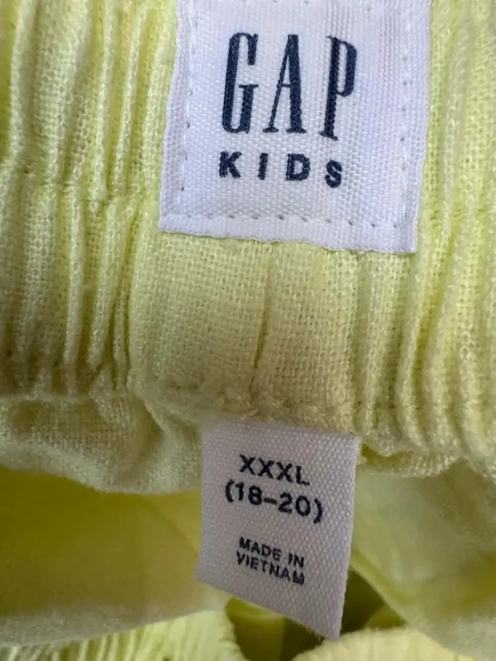 Girls Lemon Yellow Pull On Shorts Elastic Waist Drawstring XXXL 18-20